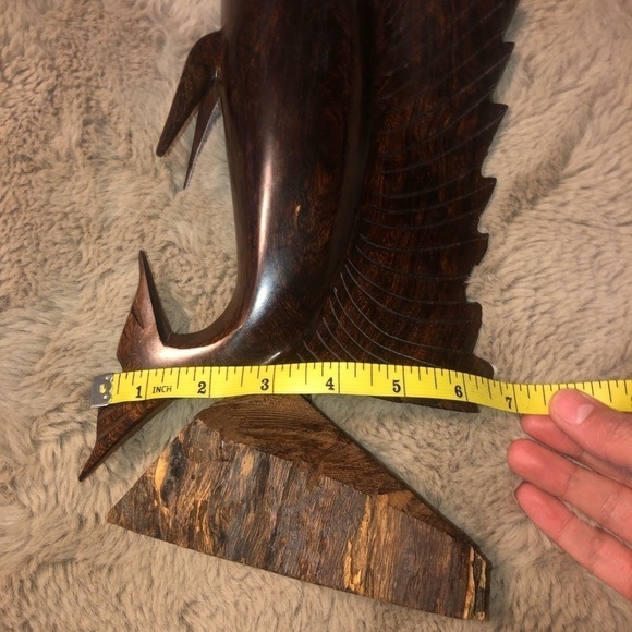 VTG Ironwood Sailfish Wood Statue Carving 14” - Picture 12 of 13